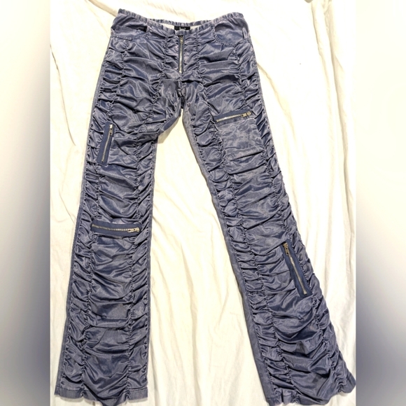 Express X Seven Y2k Vintage Stylish Ruched Pants with‎ Zipper Details Size 30 - Picture 1 of 5